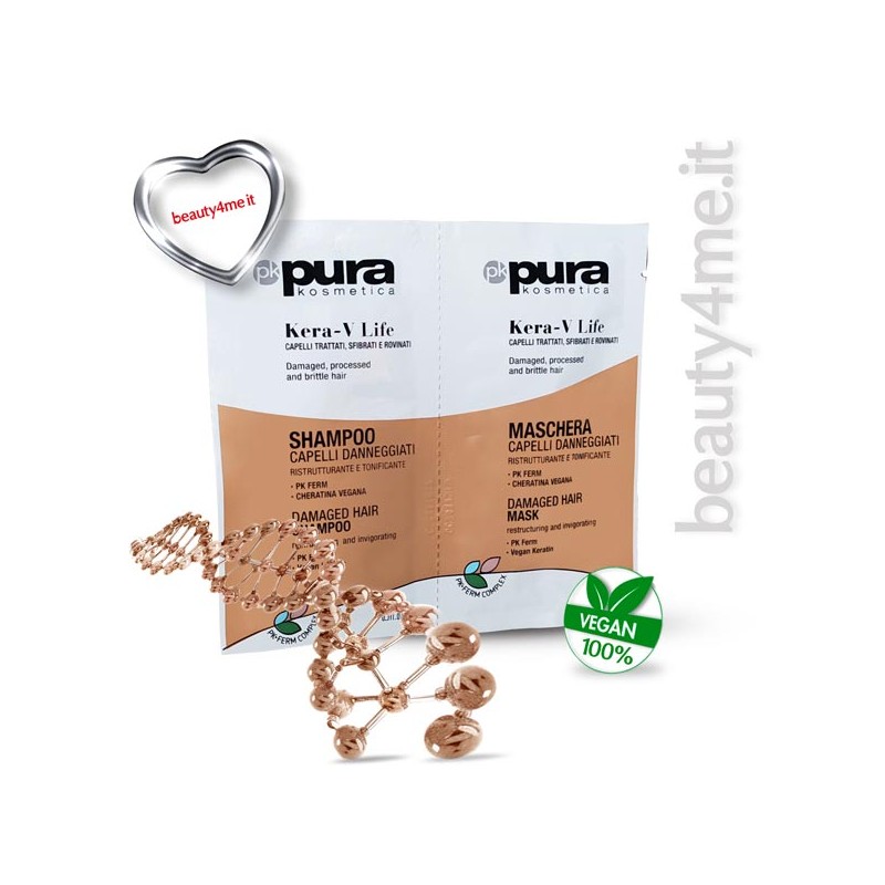 beauty4me oyster pk pura kosmetica bustine monodose Kera-V life shampoo 15ml e maschera 15ml